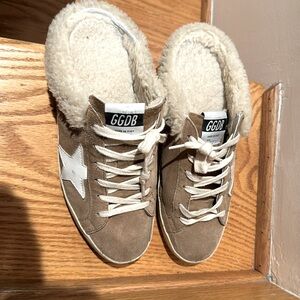 Golden Goose Super-Star Sabot Genuine Shearling Lined Mule Sneaker (Women)